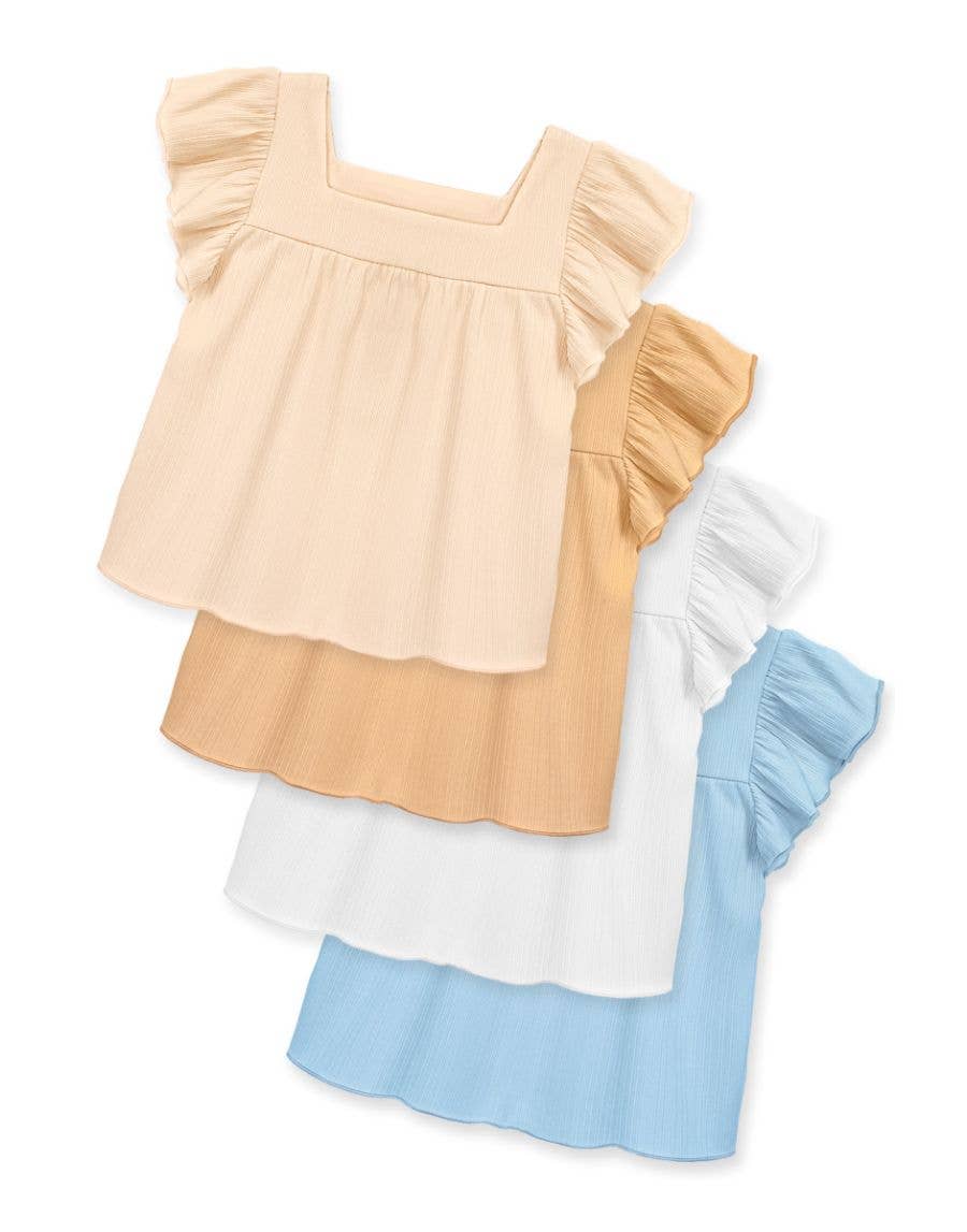 GKT-Q24-319B-G2 Girl's Fashion Top w/ Square Neckline