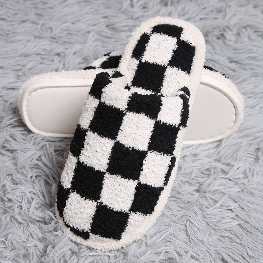 Checkerboard Design Home Slippers