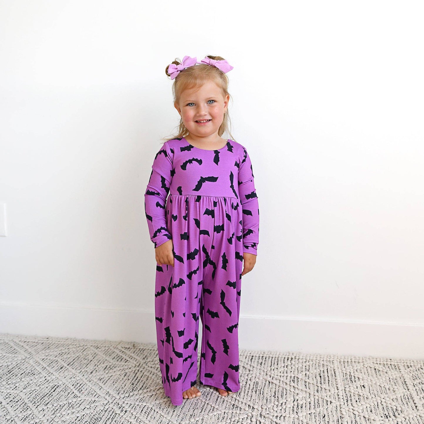 Echo Purple Bats WIDE LEG ROMPER Bamboo Halloween Outfit
