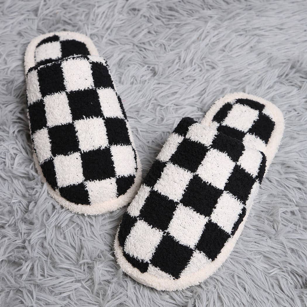 Checkerboard Design Home Slippers