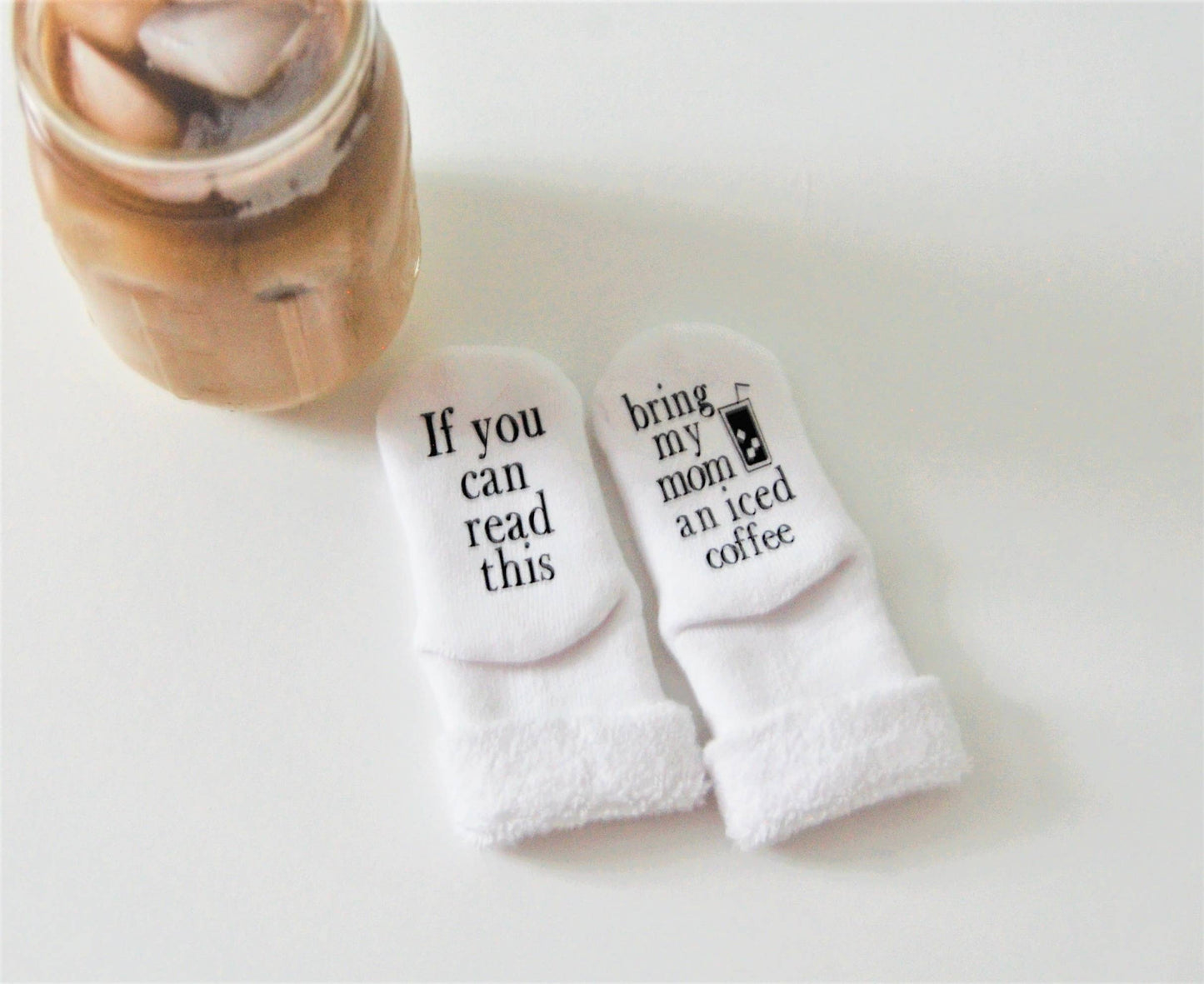 Bring My Mom an Iced Coffee Baby Socks | Baby Gifts | Mom
