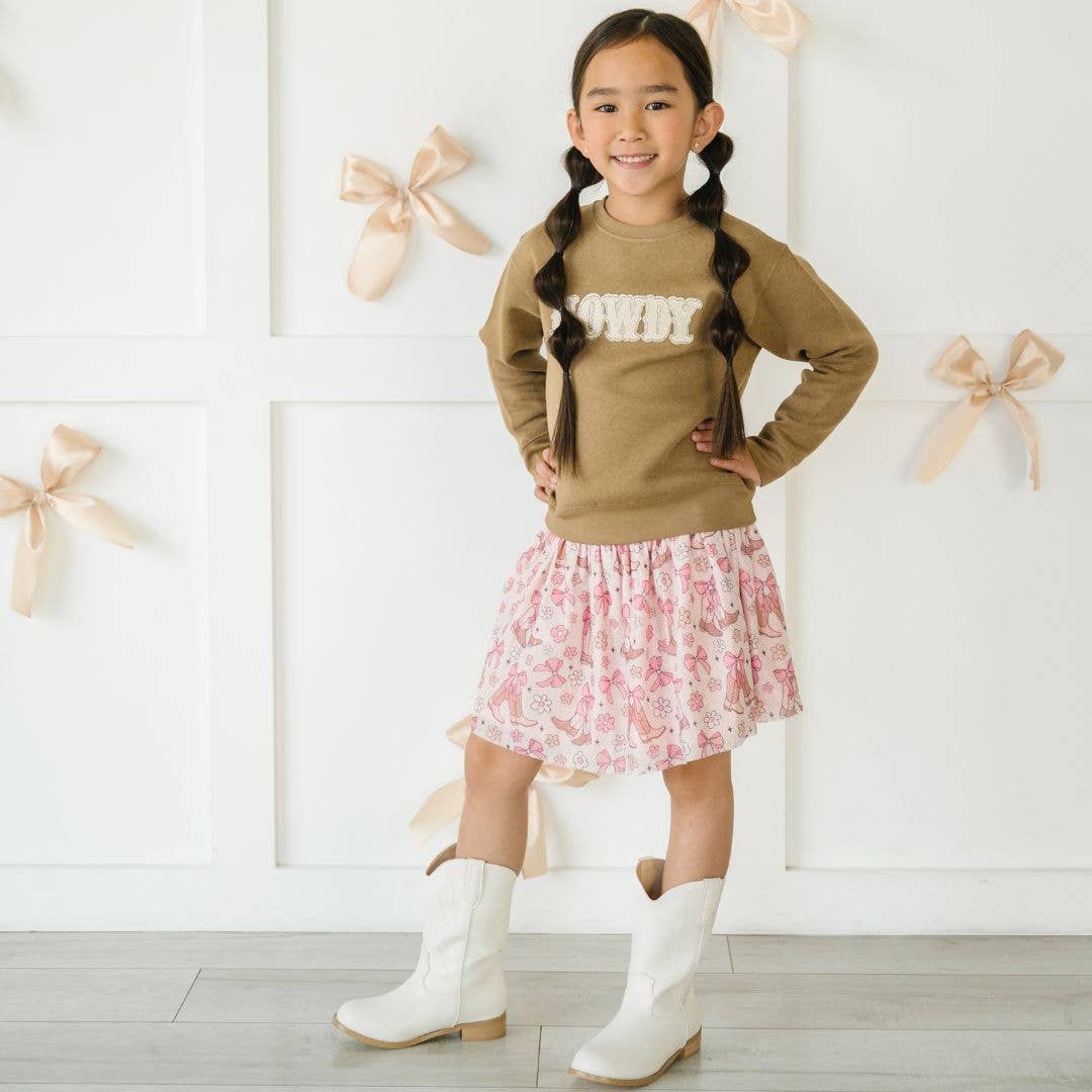 Howdy Patch Sweatshirt - Mocha - Western Apparel - Fall