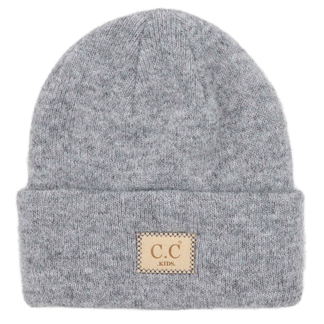 Kids Suede Patch Heather Classic Beanie