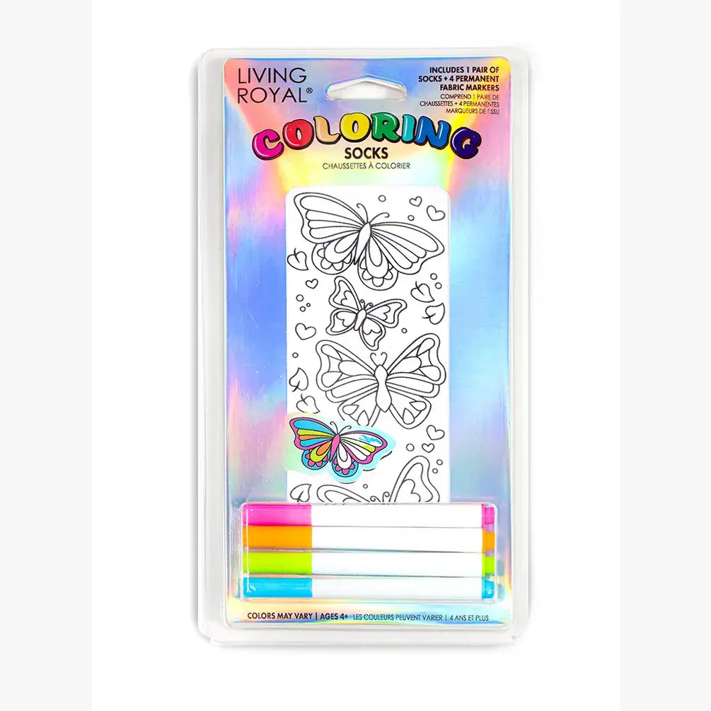 Ankle Socks - DIY Coloring Kit - Whimsical Butterflies