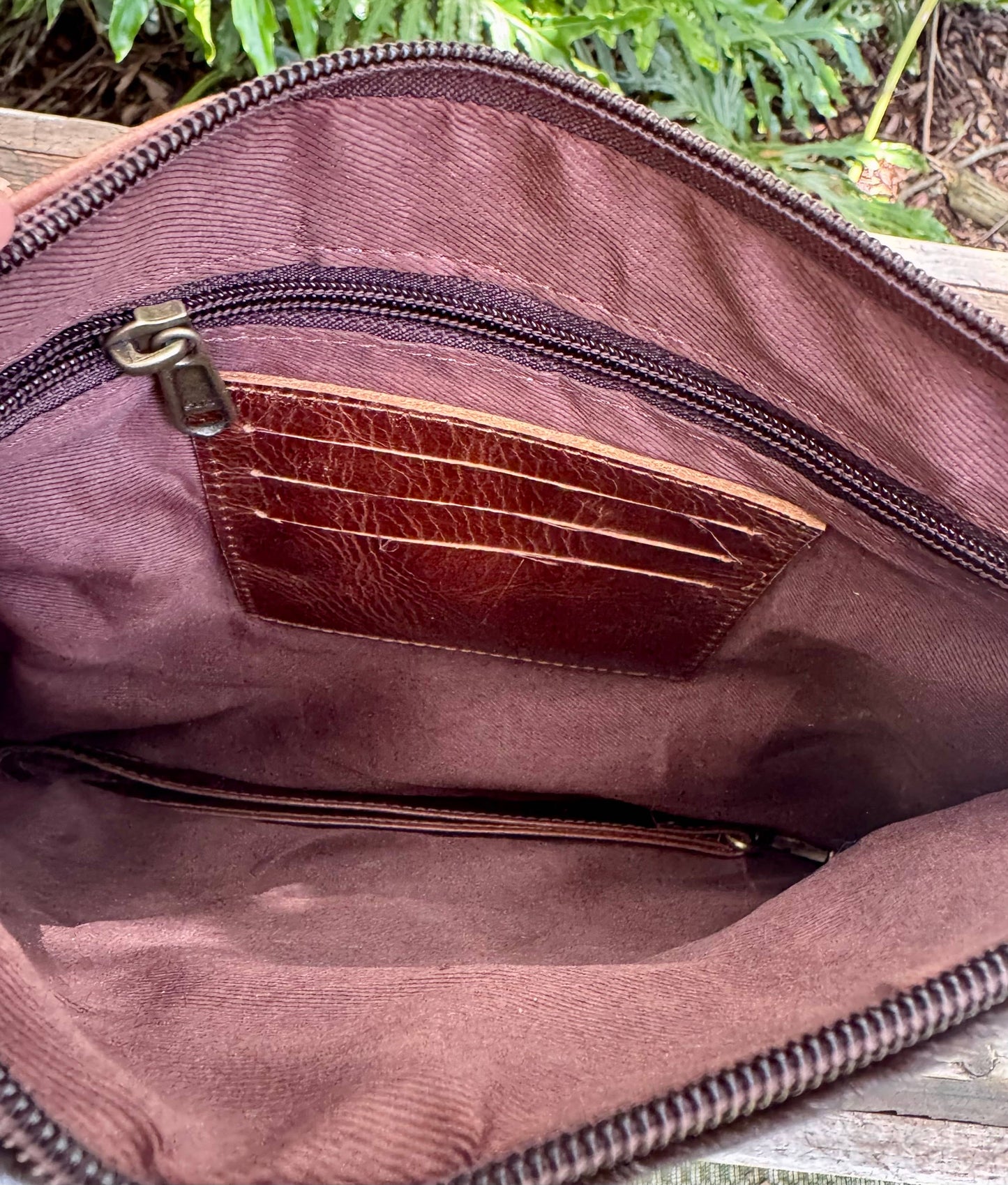 Upcycled LV Cowhide Leather Crossbody Bag Western