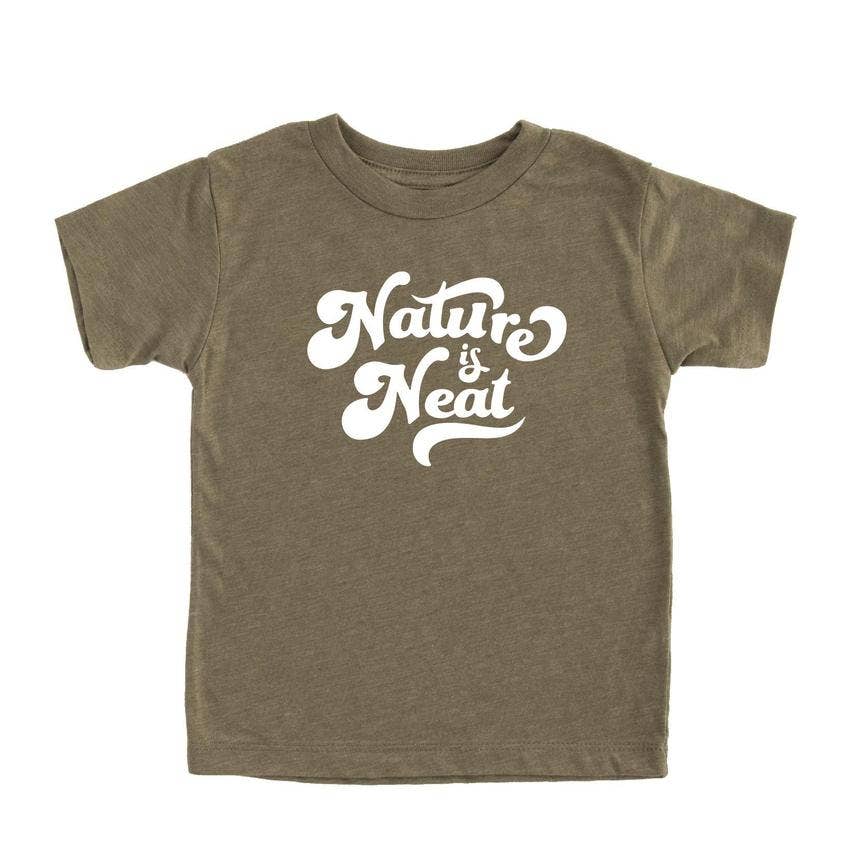 Nature Is Neat Kids T-shirt | Eco Friendly Retro Graphic Tee