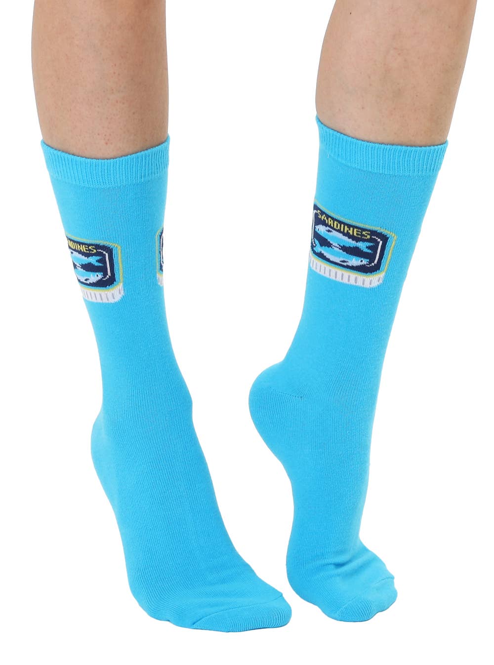 3D Packaged Crew Socks - Canned Fish - "Sardines" - Blue