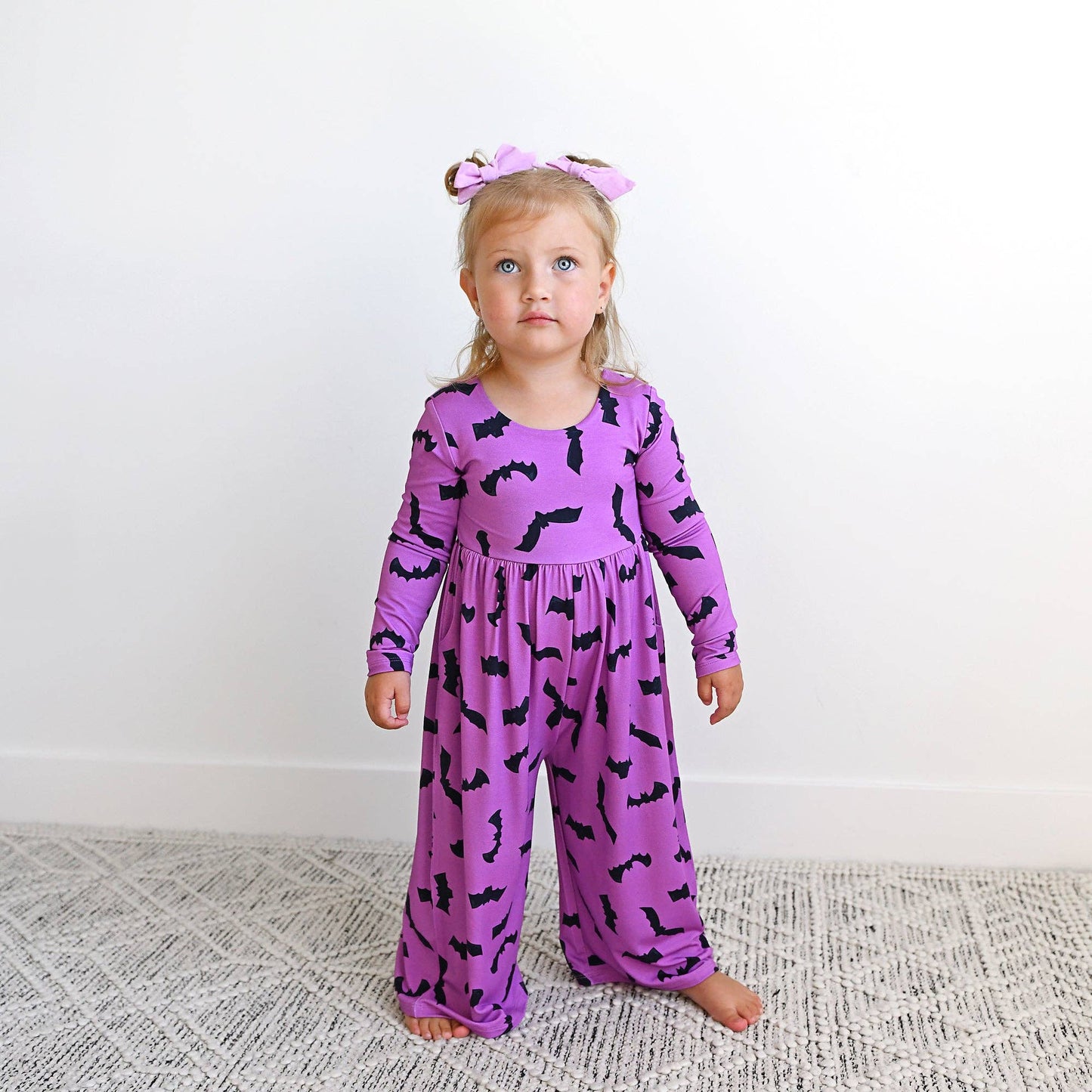 Echo Purple Bats WIDE LEG ROMPER Bamboo Halloween Outfit
