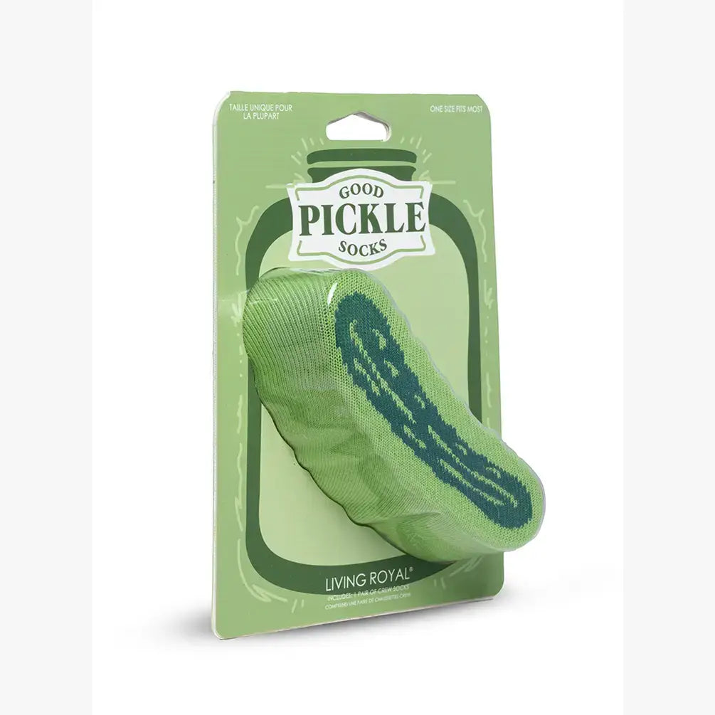 3D Packaged Crew Socks - Big Dill Pickle - Bright Green
