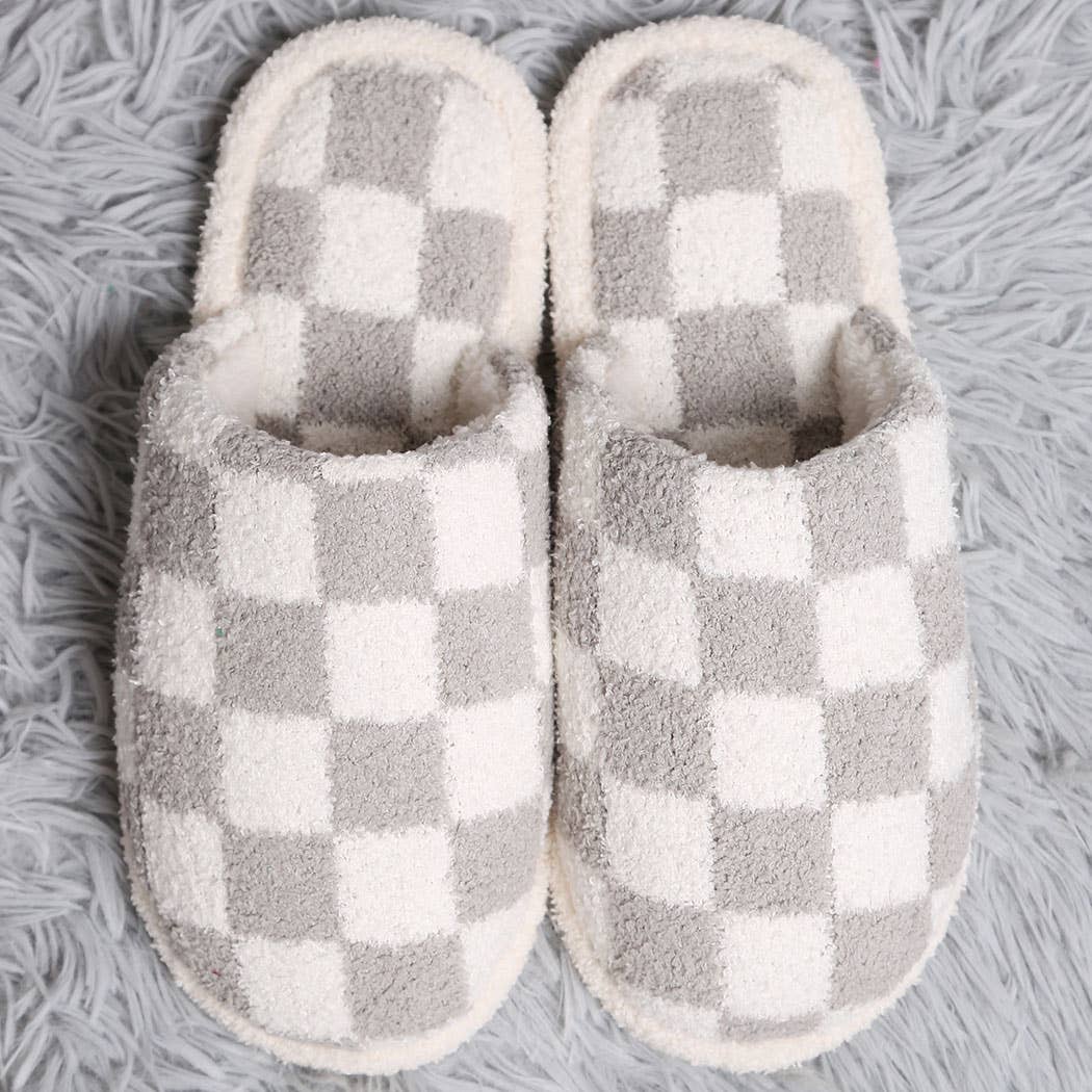 Checkerboard Design Home Slippers