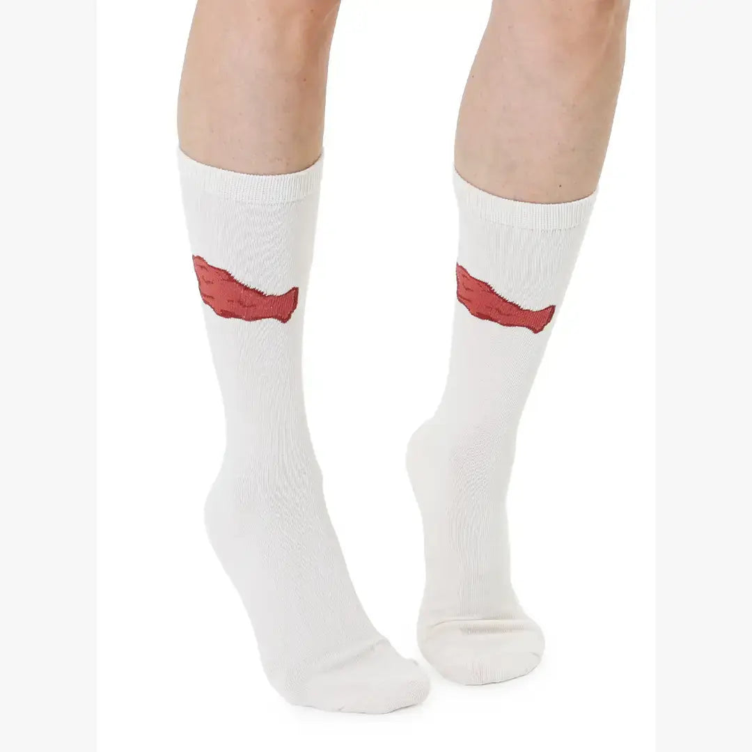 3D Packaged Crew Socks - Fried Chicken Leg - Off-White
