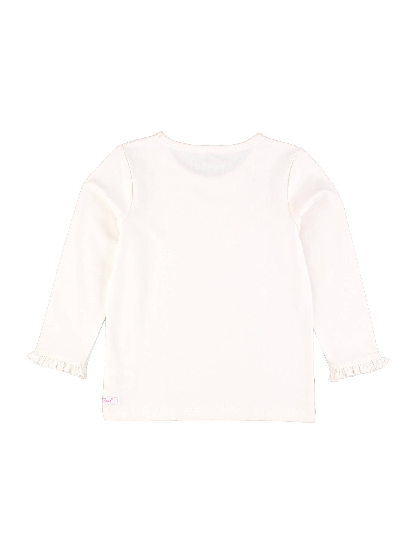 Girls Ivory Knit Long Sleeve Ruffle Sleeve Top