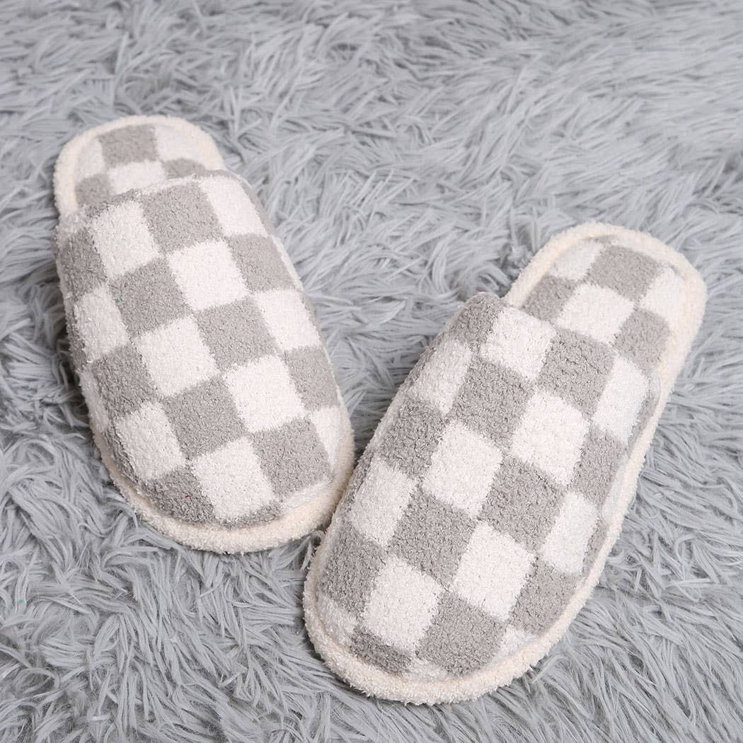 Checkerboard Design Home Slippers