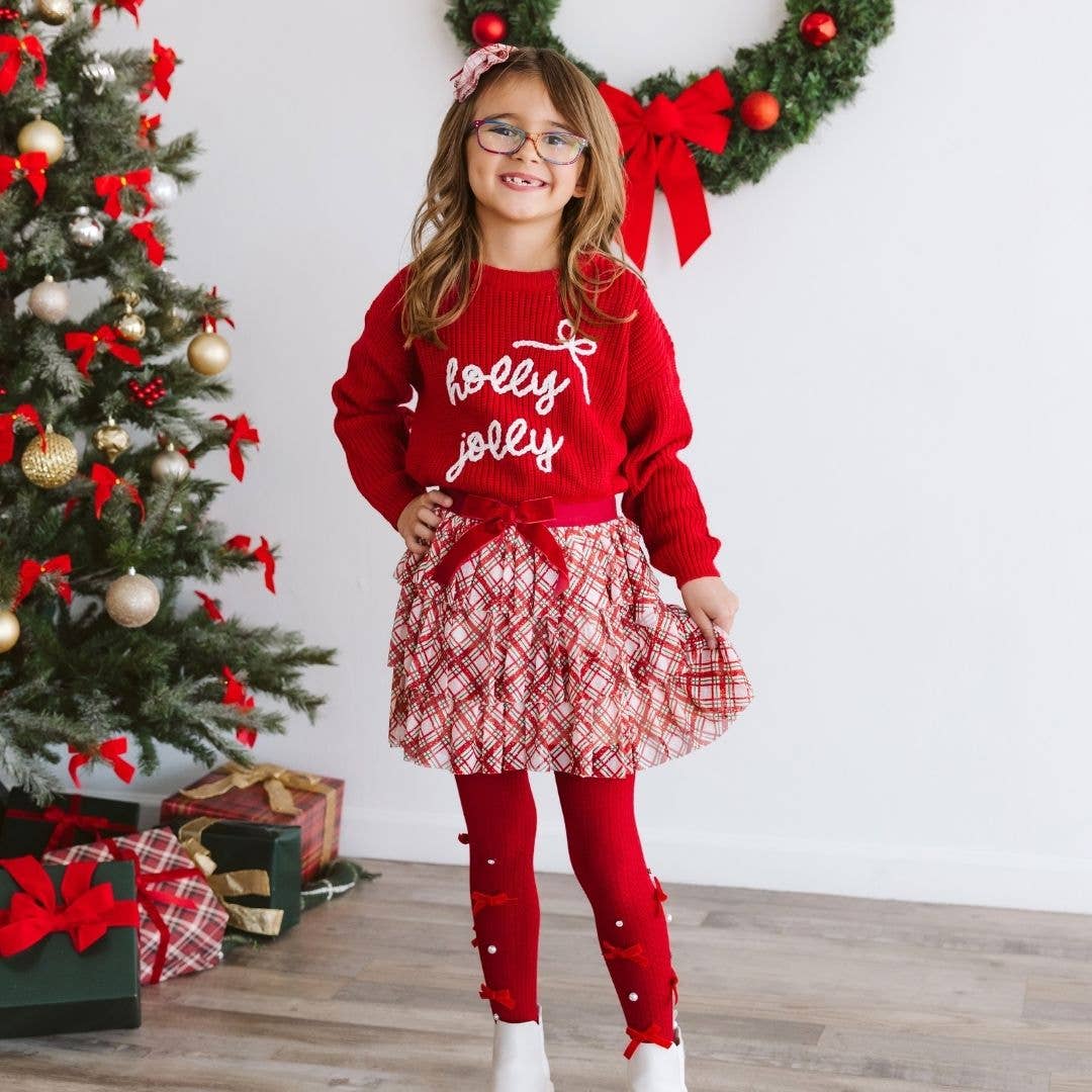 Ruby Red Bedazzled Tights - Holiday Accessories