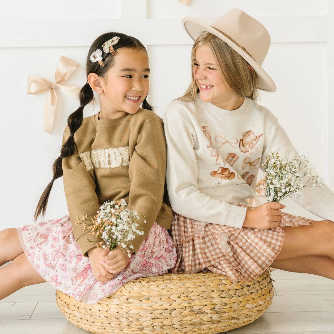 Howdy Patch Sweatshirt - Mocha - Western Apparel - Fall