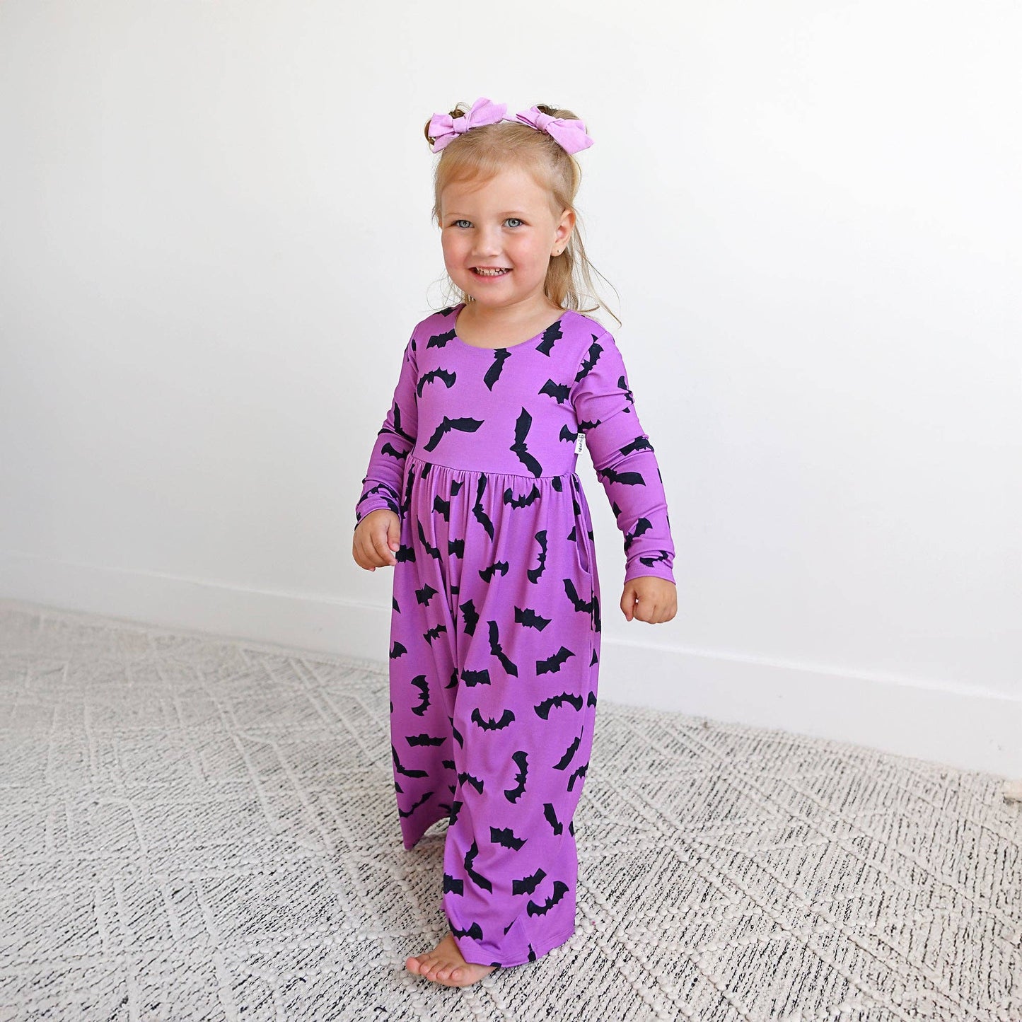 Echo Purple Bats WIDE LEG ROMPER Bamboo Halloween Outfit