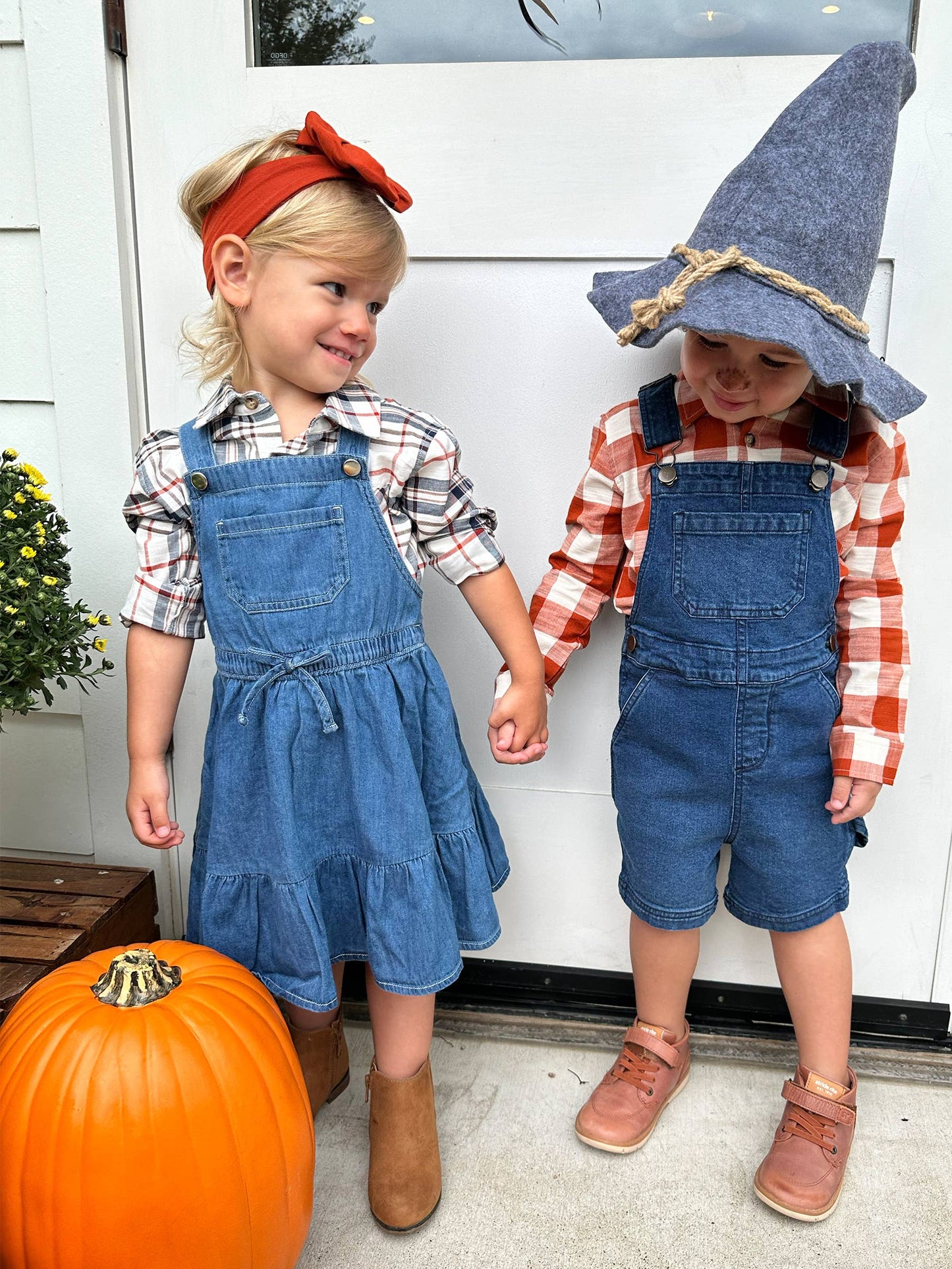 Toddler Boys Medium Wash Denim Short Overalls