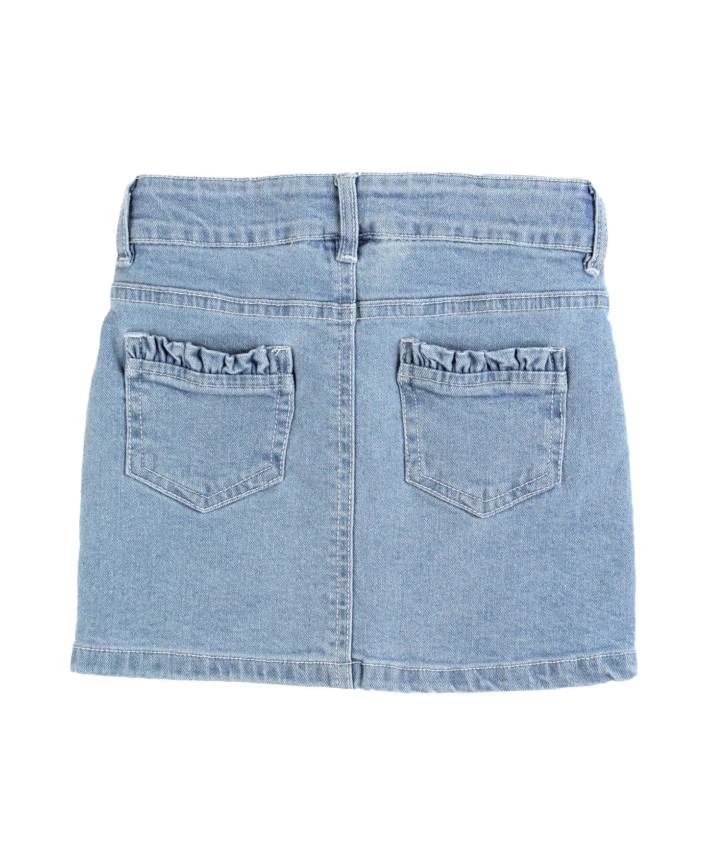 Girls Light Wash Ruffle Jean Skirt