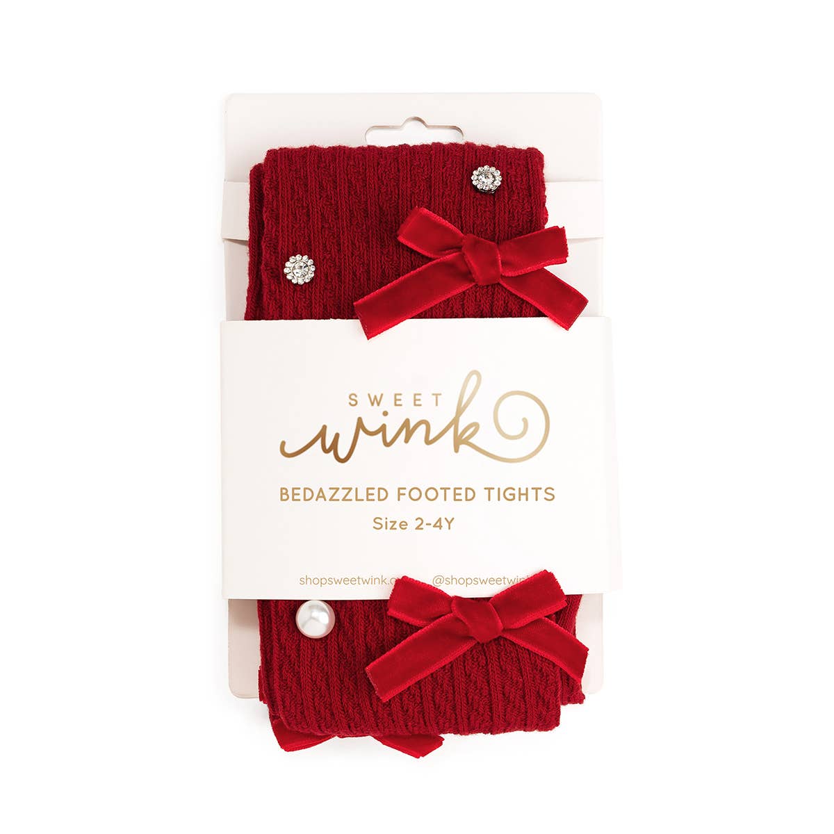 Ruby Red Bedazzled Tights - Holiday Accessories