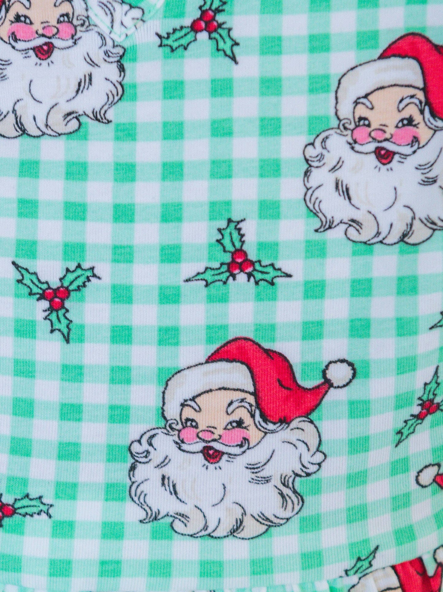 Baby Girls Green Dear Santa Knit Long Sleeve Flutter Bubble Romper