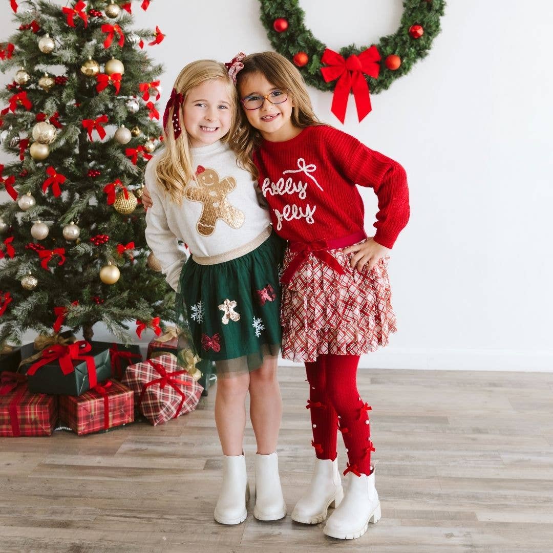 Ruby Red Bedazzled Tights - Holiday Accessories