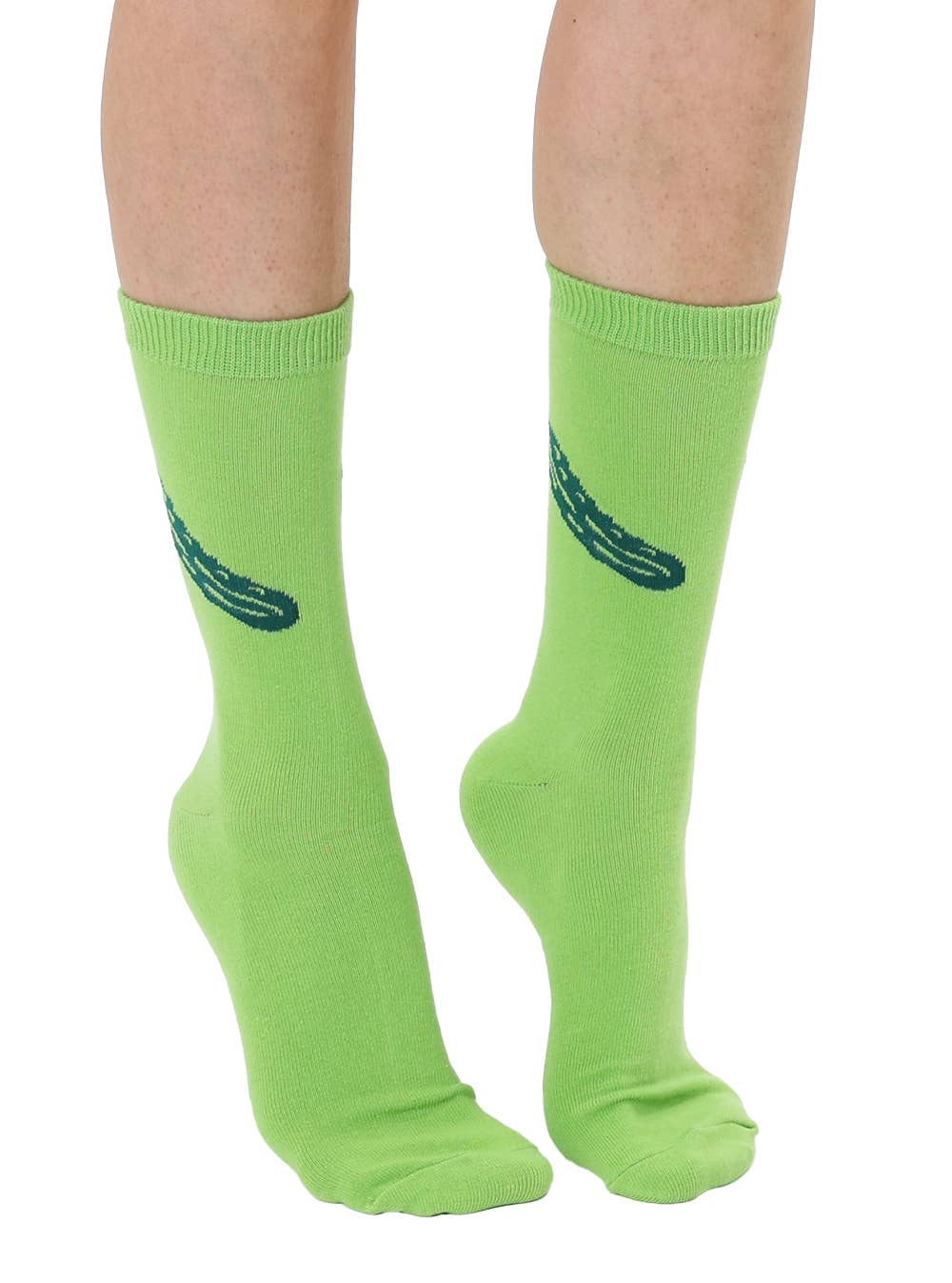 3D Packaged Crew Socks - Big Dill Pickle - Bright Green