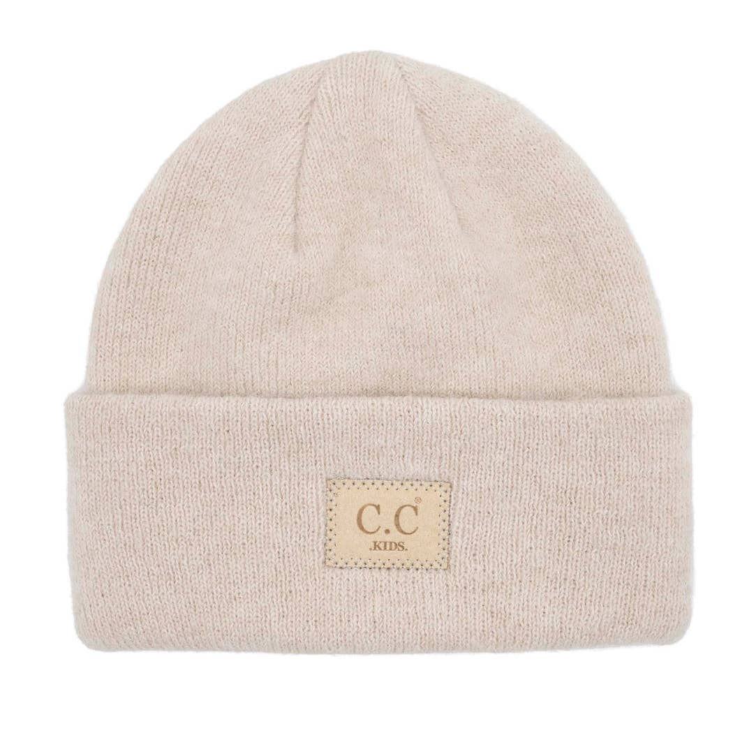 Kids Suede Patch Heather Classic Beanie