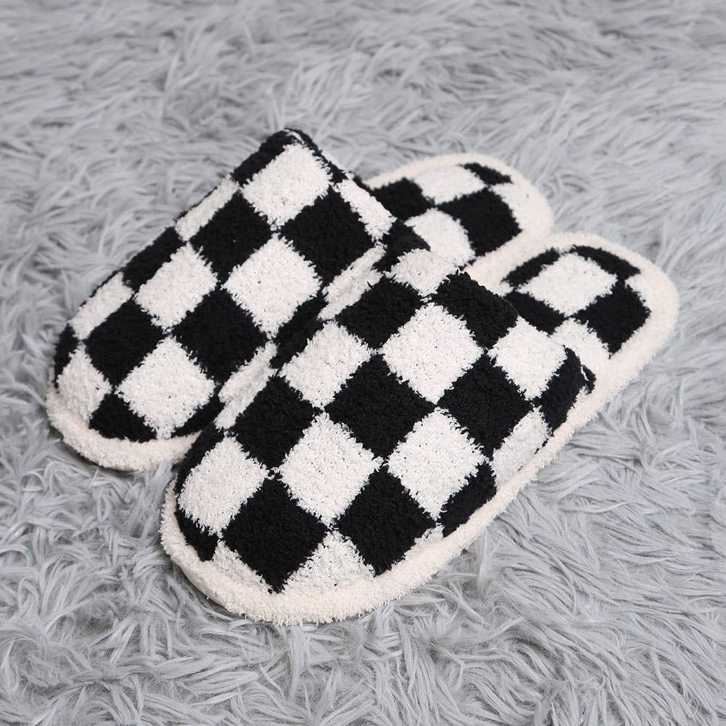 Checkerboard Design Home Slippers