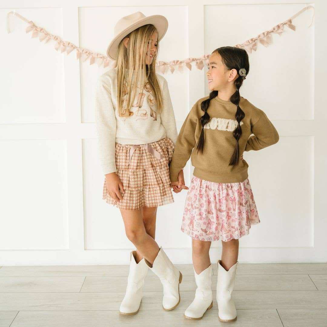 Howdy Patch Sweatshirt - Mocha - Western Apparel - Fall
