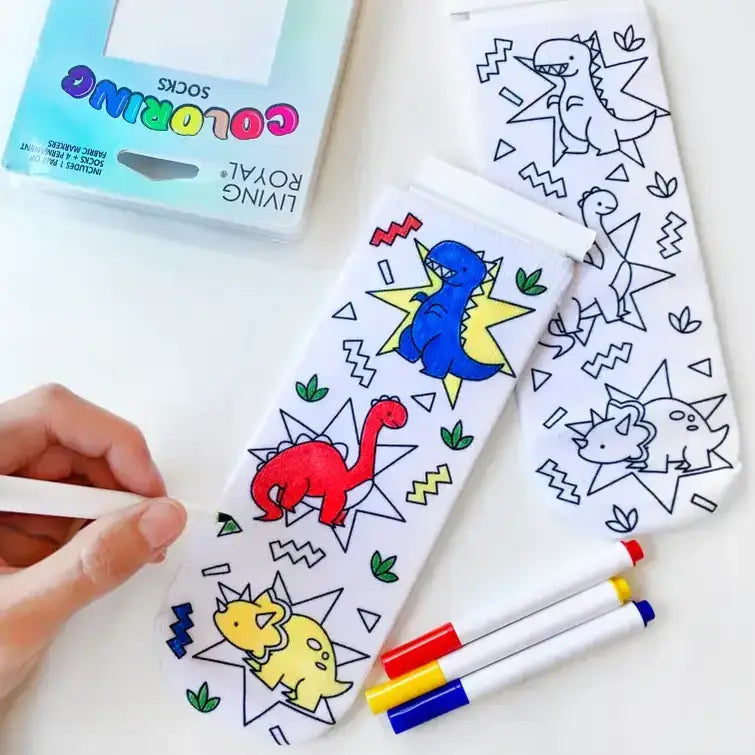 Ankle Socks - DIY Coloring Kit - Monster Truck Mania