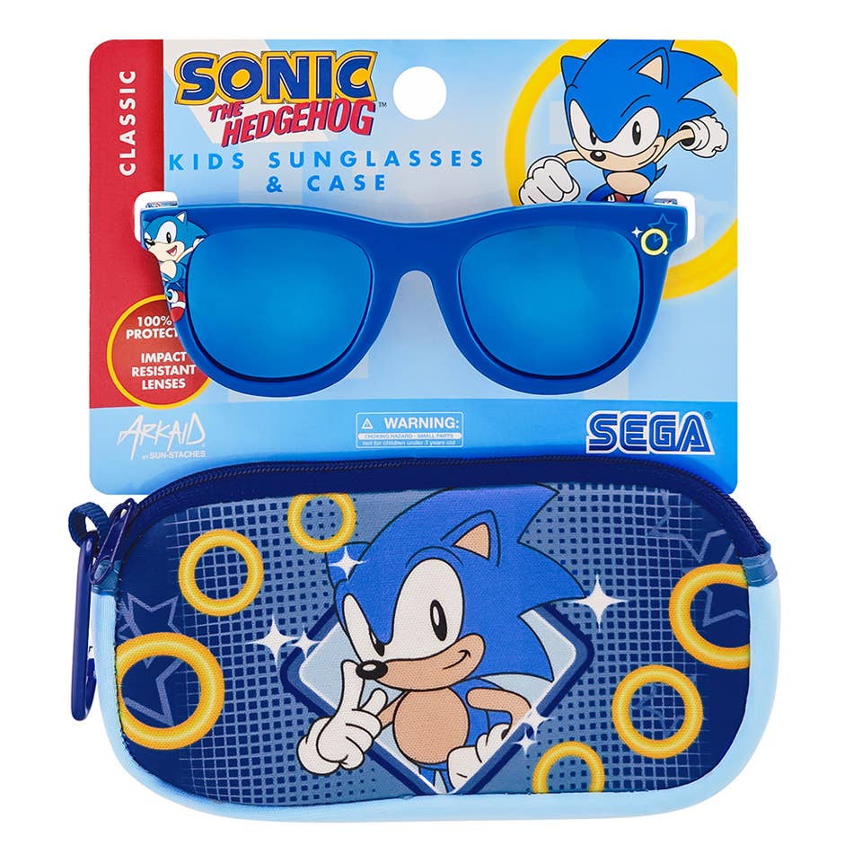 Officially Licensed 2pk Glasses + Soft Case Sonic