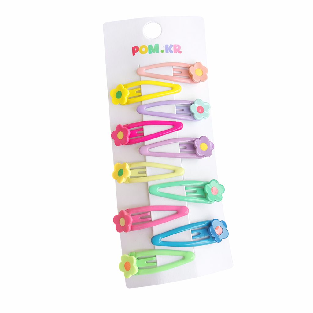 Color Pop Flowers Hair Clips S/10