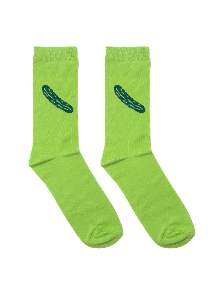 3D Packaged Crew Socks - Big Dill Pickle - Bright Green