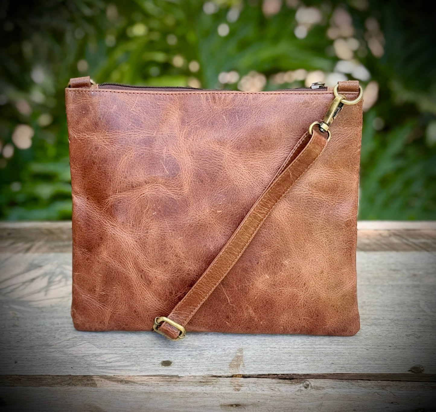 Upcycled LV Cowhide Leather Crossbody Bag Western