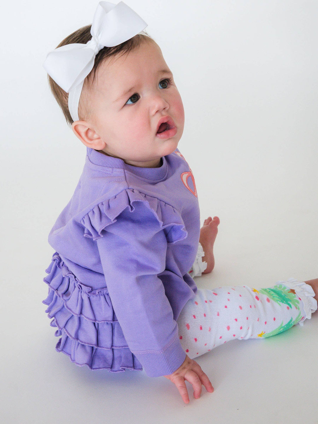 Girls Polka Dot Trees Patterned Footless Ruffle Tights