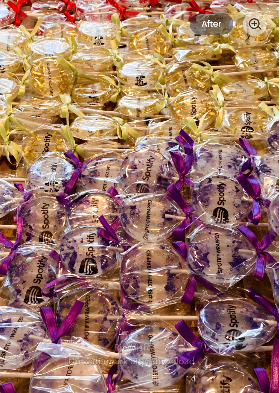 Transparent Logo Lollipops Branded Candy - Business Giveaway