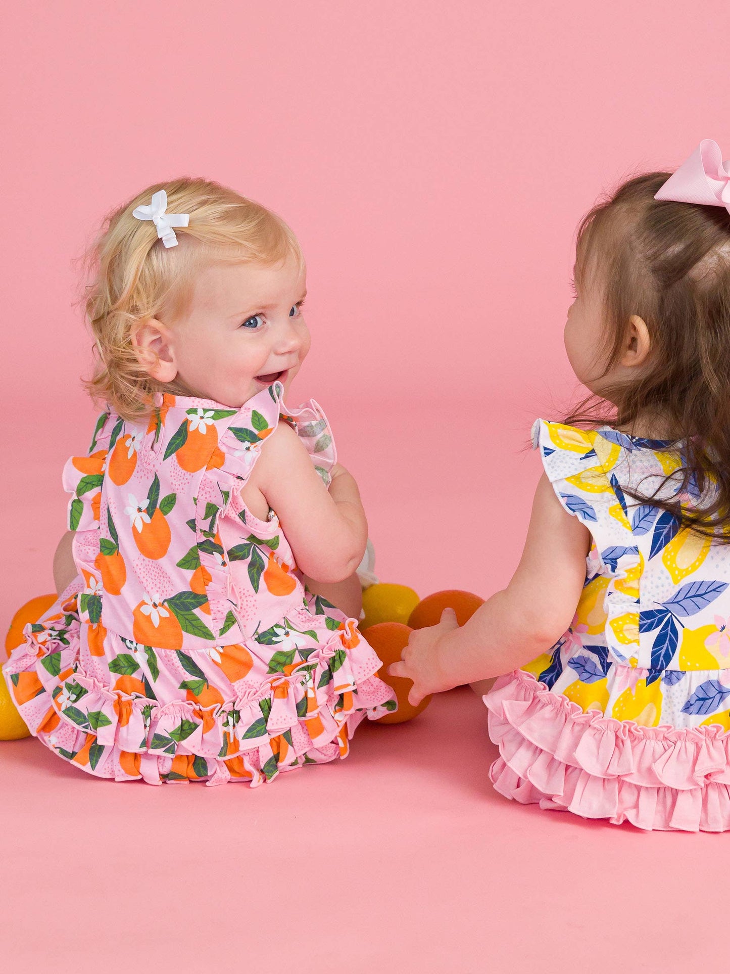 Baby Girls Orange You The Sweetest Tank Waterfall Romper