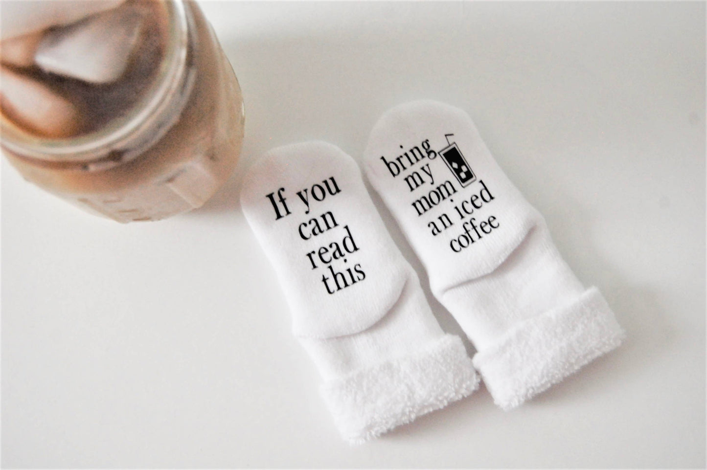 Bring My Mom an Iced Coffee Baby Socks | Baby Gifts | Mom