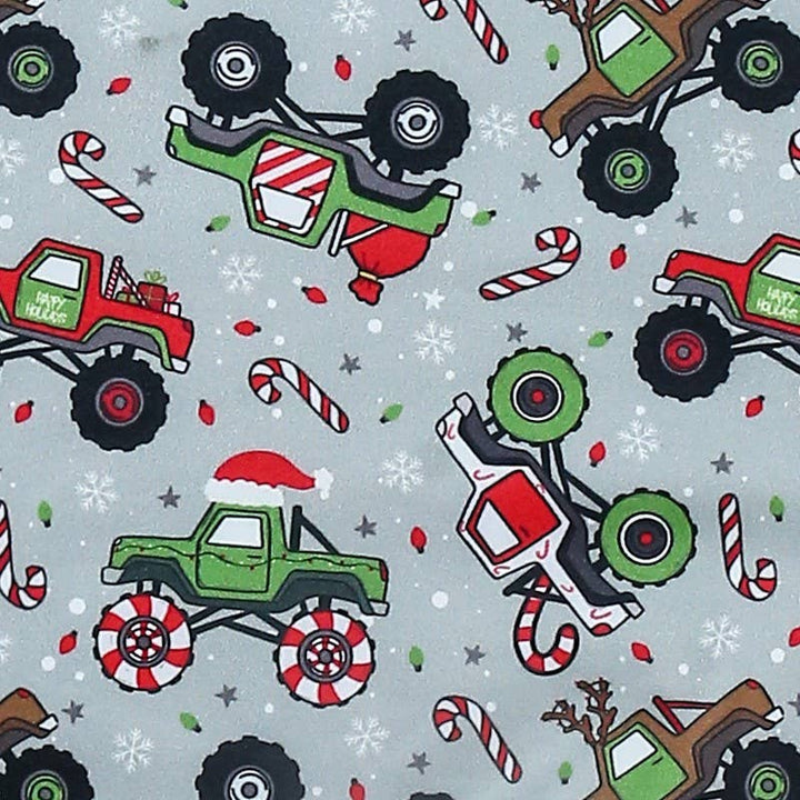 Merry Monster Truck Boy Romper