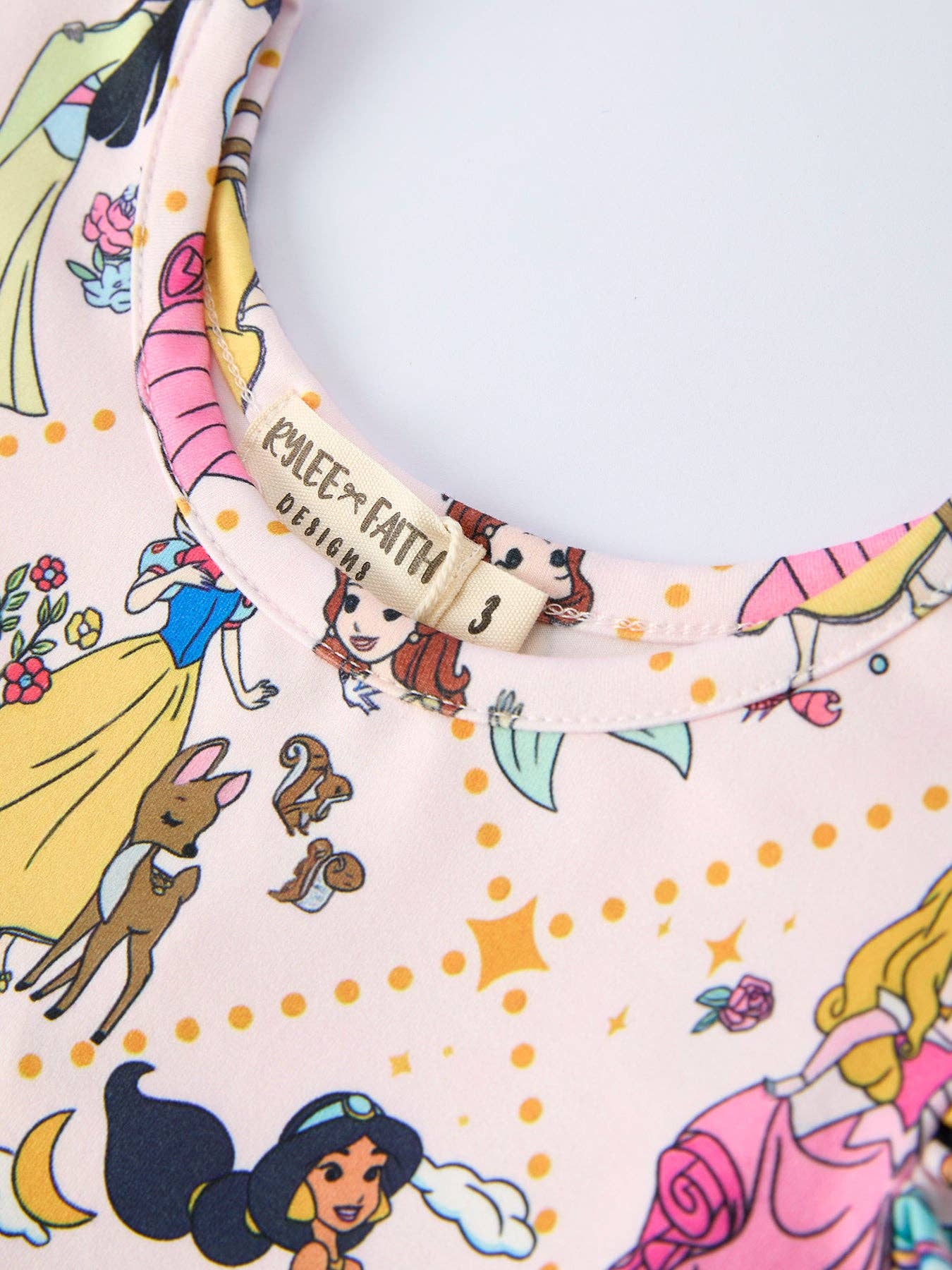 Summer Princess Pattern Ruffle Sleeve Girls Twirl Dress