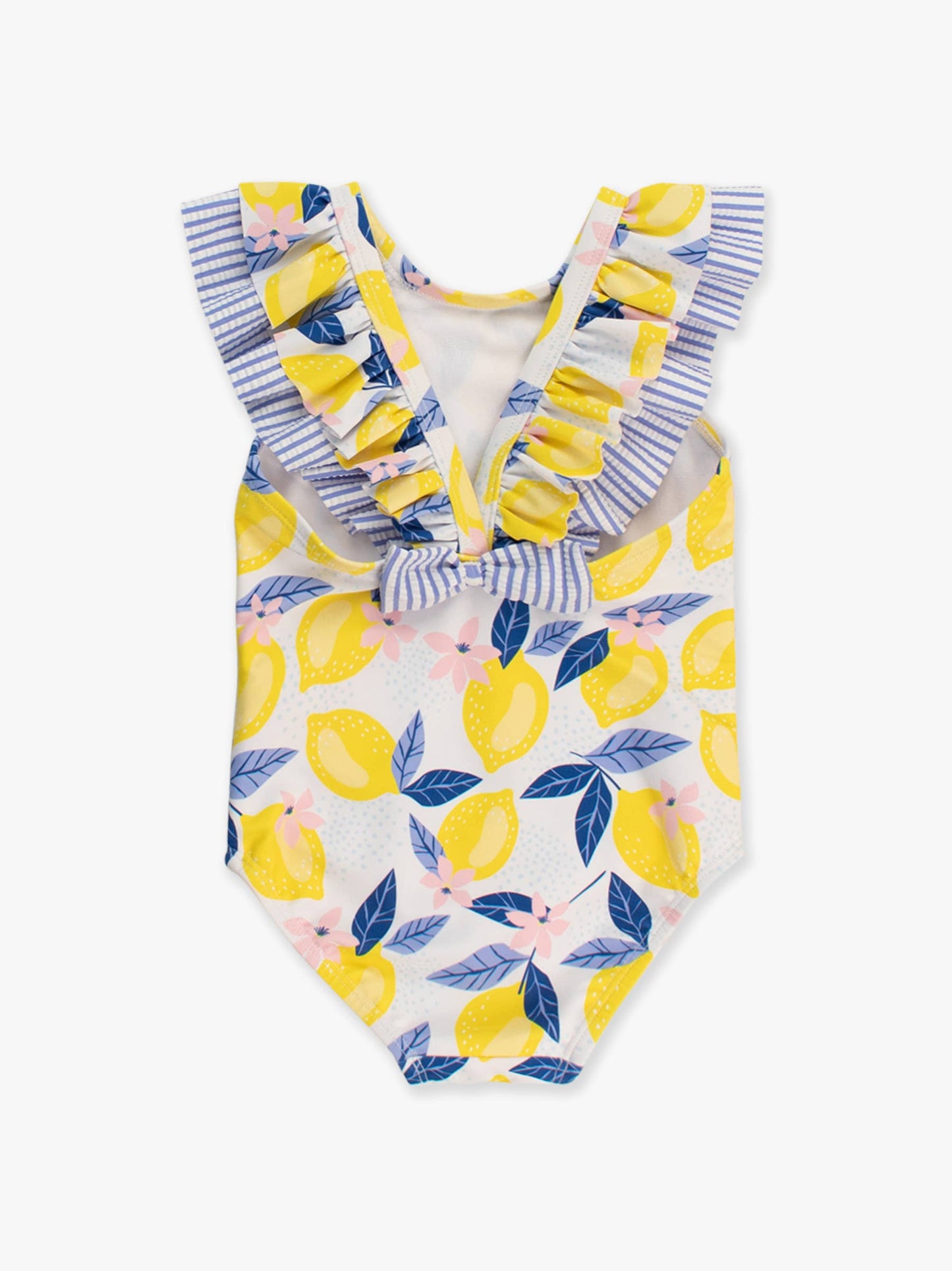 Girls Lemon Capri Bow V-Back One Piece Swimsuit