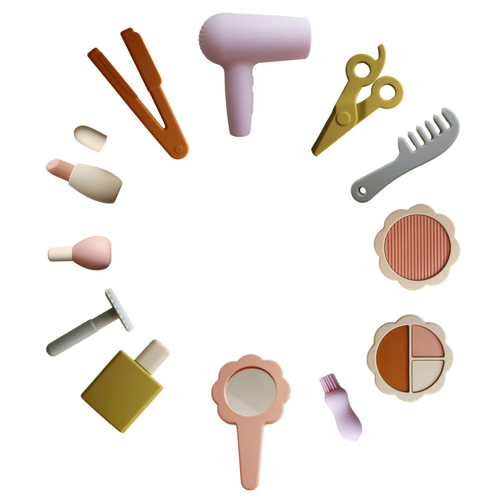 Juego de maquillaje y peinado de silicona