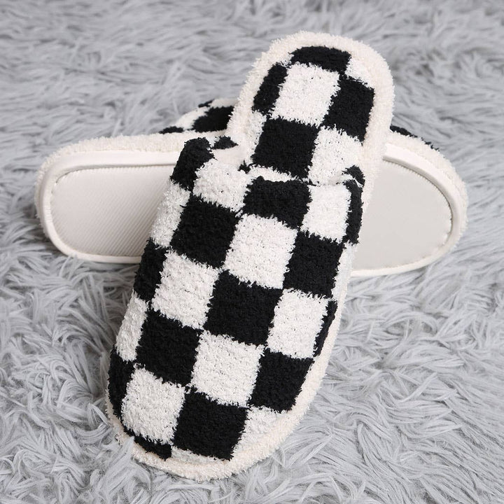 Checkerboard Design Home Slippers