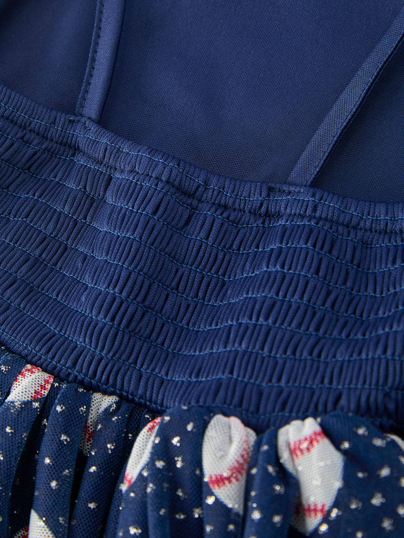 Baseball Sleeveless Bow Strap Girls Dress