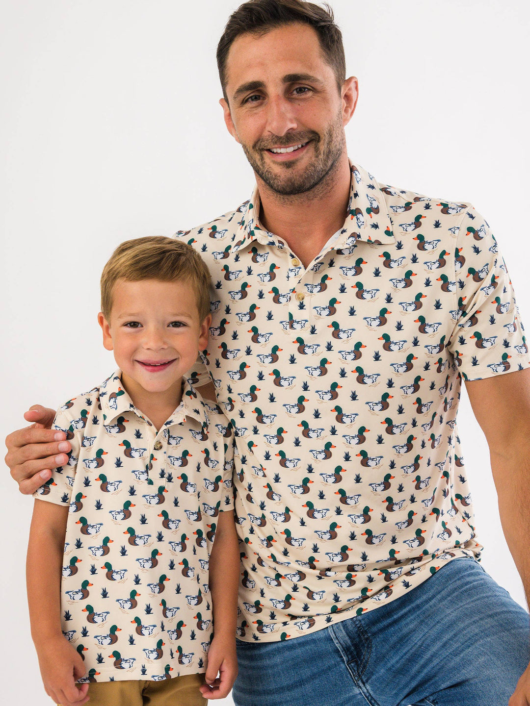 Boys Mallard Marsh Duck Knit Short Sleeve Performance Polo