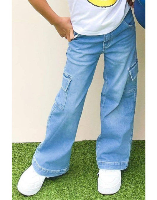 GDP-23-89138A Girl Class Cargo Pocket Jeans