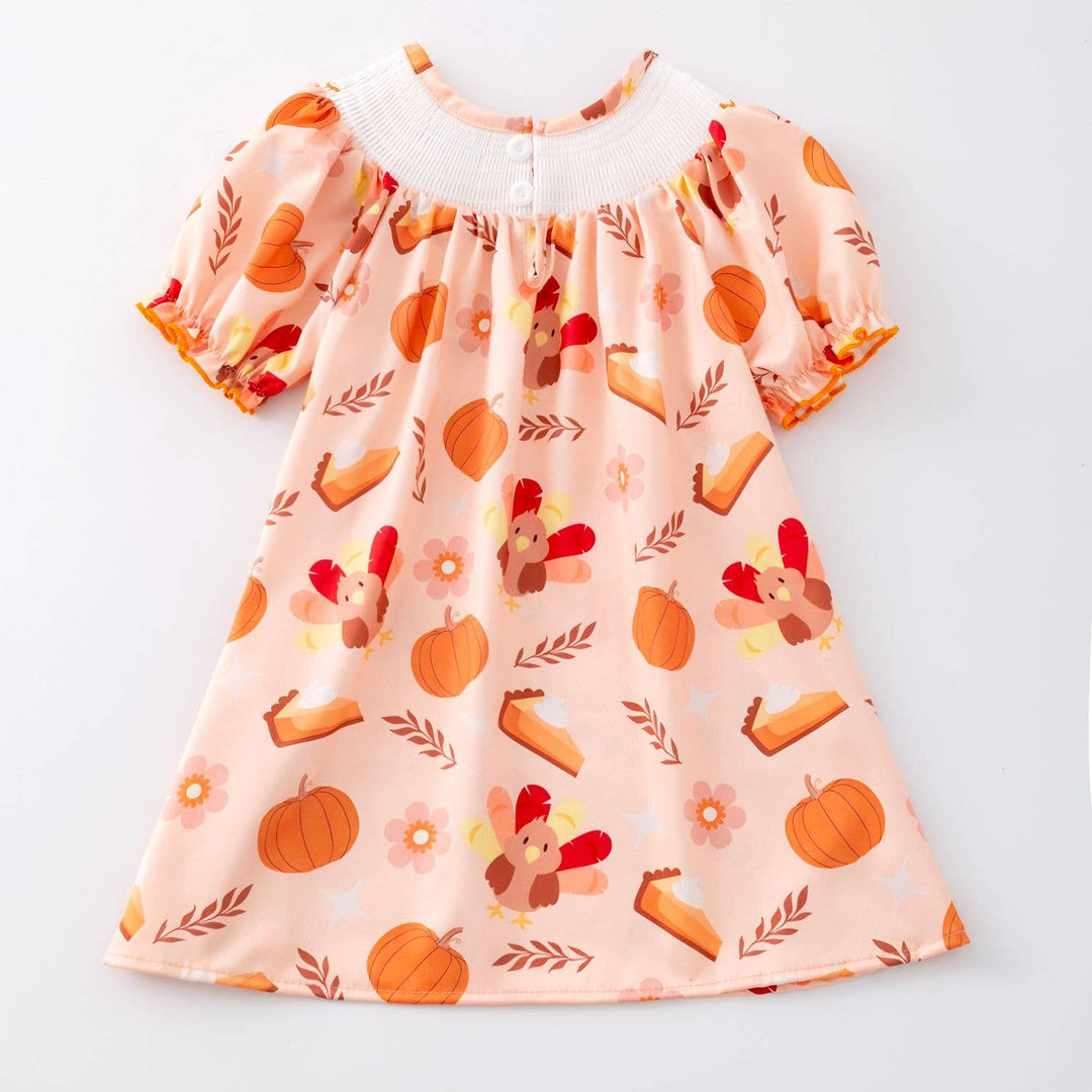 Thanksgiving Smocked Girls Dress