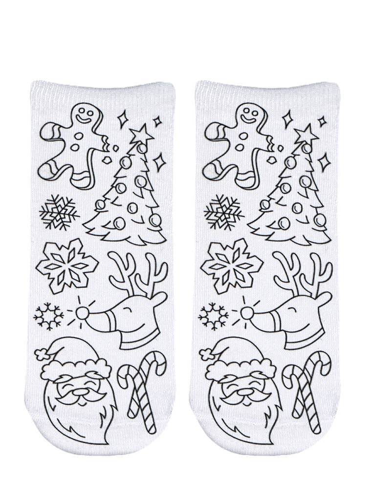 Ankle Socks - DIY Coloring Kit - Christmas Characters