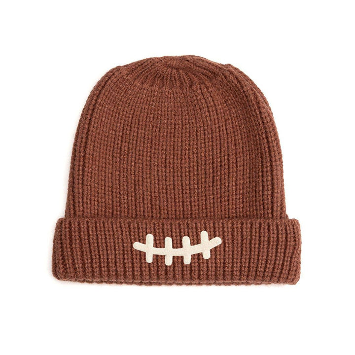 Football Lace Patch Beanie - Game Day - Hat -