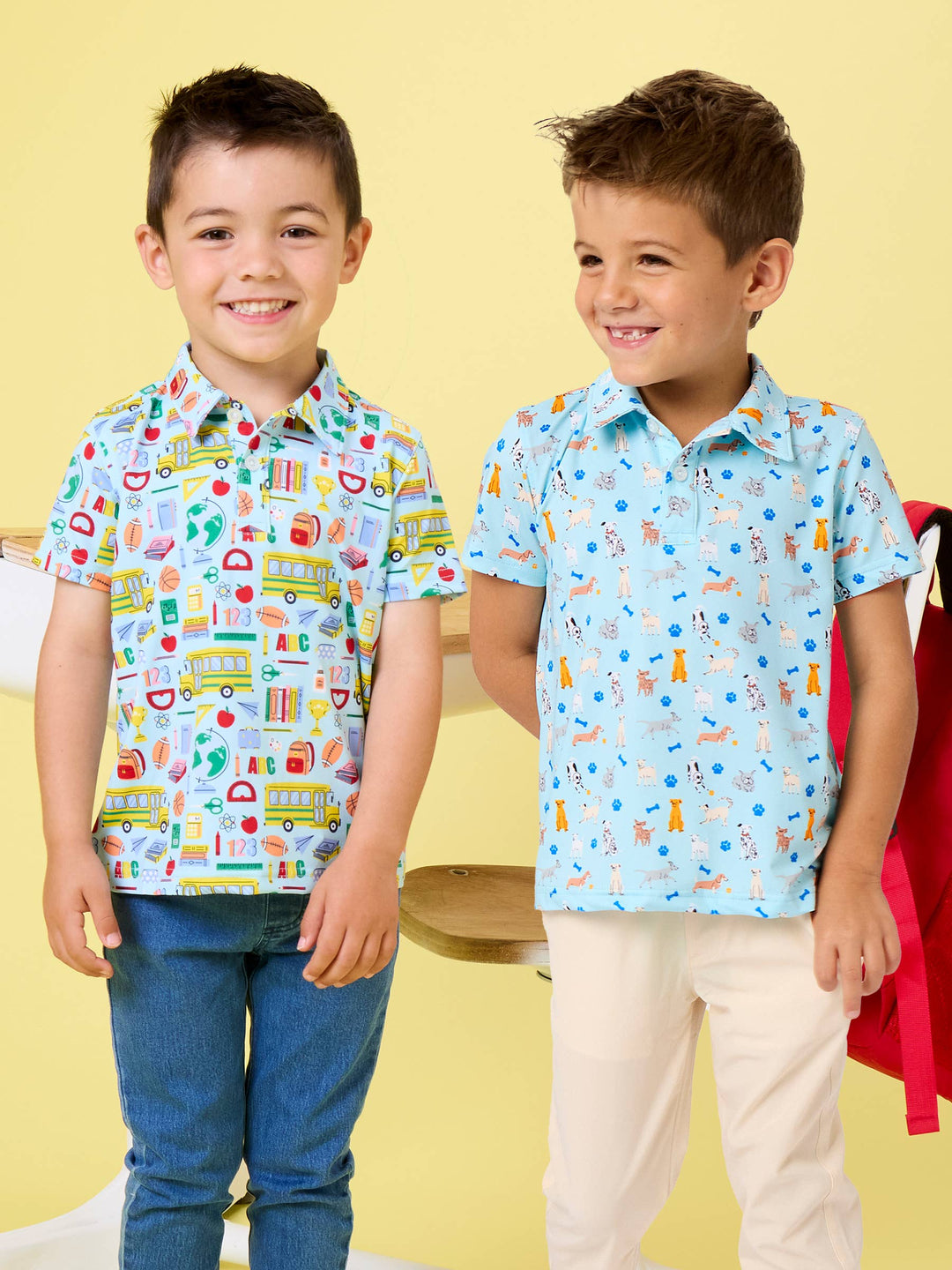 Boys Puppy Playtime Knit Short Sleeve Performance Polo